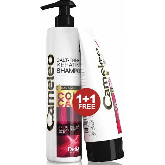 Delia Cosmetics Cameleo BB Keratin Shampoo für coloriertes und gesträhntes Haar 250 ml + Conditioner 200 ml, Duopack