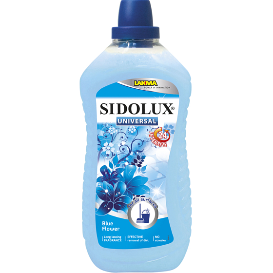 Sidolux Universal Soda Blue blüht Waschmittel für alle abwaschbaren Oberflächen und Böden mit einer einzigartigen Zusammensetzung von Soda Power 1 l