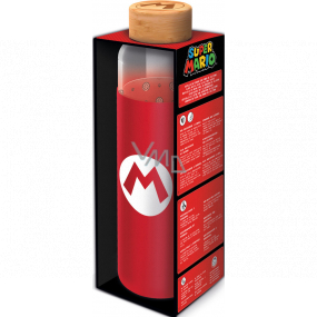 Degen Merch Super Mario - Glasflasche mit Silikonhülle 585 ml