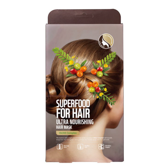 Farmskin Superfood für Haare Olive Textil Haar Maske 3 Stück