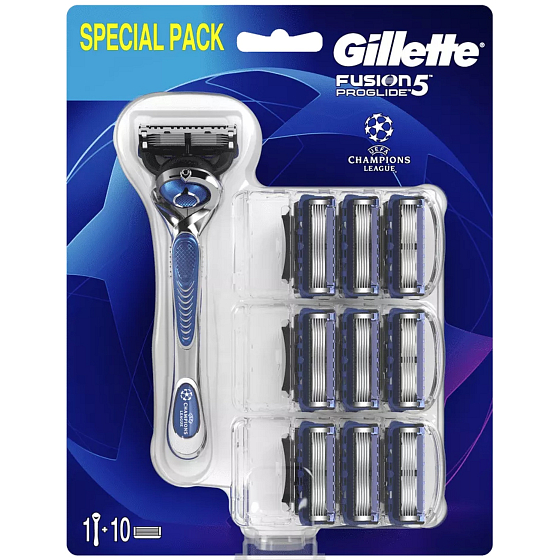 Gillette Fusion 5 ProGlide Flexball Scherkragen + 10 Ersatzköpfe, für Männer