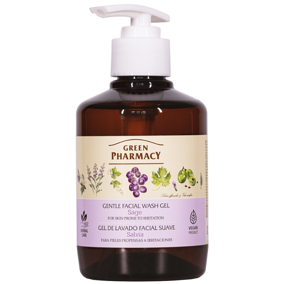Green Pharmacy Sage Gentle Facial Cleansing Gel für zu Irritationen neigende Haut 270 ml