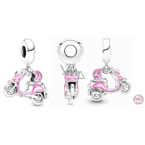 Charm Sterling Silber 925 Scooter - Motorrad in die Stadt rosa, Reise-Armband Anhänger