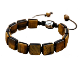 Tygří oko náramek pletený přírodní kámen, rozměr 10 x 10 x 5 mm / 18,5 cm, posuvné zapínání, kámen slunce a země, přináší štěstí a bohatství