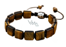 Tygří oko náramek pletený přírodní kámen, rozměr 10 x 10 x 5 mm / 18,5 cm, posuvné zapínání, kámen slunce a země, přináší štěstí a bohatství