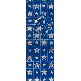 Nekupto Geschenkpapiertüte für Flasche 33 x 10 x 9 cm Blaue Sterne GLH