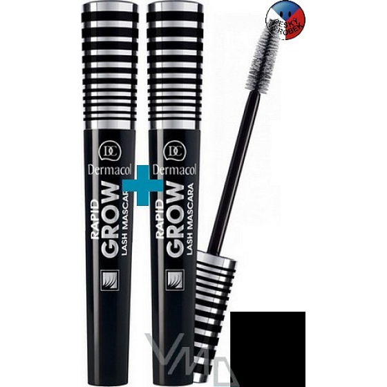 Dermacol Rapid Grow Wimpern Mascara 1 + 1 Stück 2 x 8 ml Schwarz