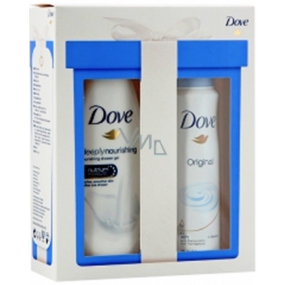 Dove Nourishing Deeply Nourishing Duschgel 250 ml + Original Antitranspirant Deodorant Spray für Frauen 150 ml, Kosmetikset