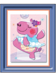 3D Aufkleber Bild Nilpferd Ballerina 32 x 25 cm