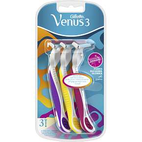 Gillette Venus 3 Damenrasierer mit Feuchtigkeitsstreifen, 3 Stück