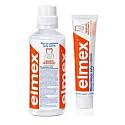 Elmex Caries Protection Mundwasser 400 ml + Kariesschutz mit Aminfluorid Zahnpasta 75 ml, Duopack