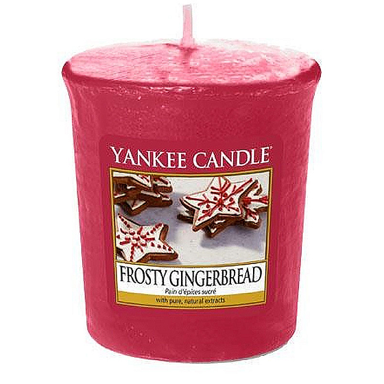 Yankee Candle Frosty Gingerbread - Lebkuchen mit Votivkerze mit Vereisungsduft 49 g