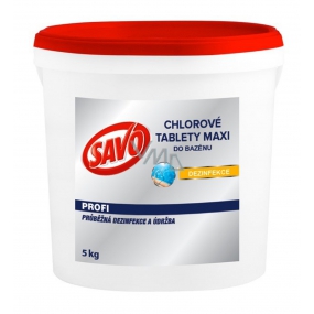 Savo Maxi Chlortabletten für den Pool, zur ganzjährigen Desinfektion und Pflege des Poolwassers 5 kg
