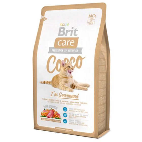 Brit Care Cat Entenfleisch + Lachs Super Premium hypoallergenes Komplettfutter für wählerische Katzen 2,0 kg