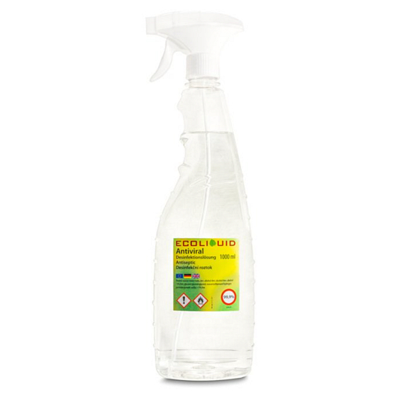 Ecoliquid Antivirale antiseptische Desinfektionslösung, wirksame Desinfektion, 1000 ml sprühen