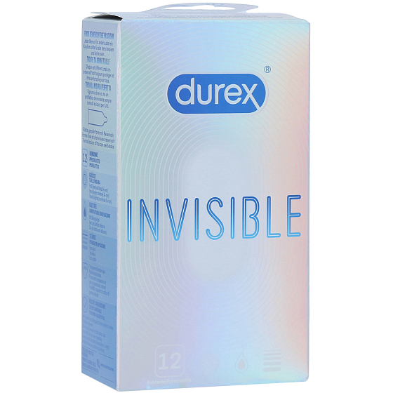 Durex Invisible Superthin, das dünnste Kondom für maximale Empfindlichkeit, nominale Breite: 54 mm, 16 Stück