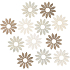 Holzblume beige-braun 4 cm 12 Stück