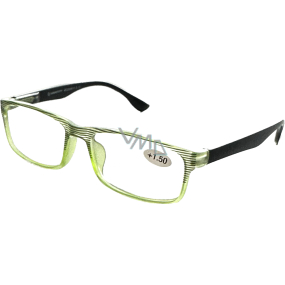 Berkeley Lese-Dioptrienbrille +1,5 Kunststoff grün, schwarz gestreift 1 Stück MC2248