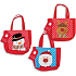Weihnachtsstoffsack Weihnachtsmann, Schneemann und Rentier 20 x 8 x 19,5 cm