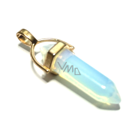 Opalit Pendel sechseckiger Goldanhänger Kunststein 41 x 13 mm, handgeschnitzt, Stein der Wünsche und der Hoffnung Opalit Pendel sechseckiger Goldanhänger Kunststein 41 x 13 mm, handgeschnitzt, Stein der Wünsche und der Hoffnung