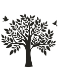 Samolepka na zeď černý strom 2 archy 32 x 60 cm