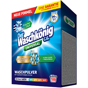 Waschkönig Waschpulver Universal, 100 Wäschen, 6 kg