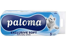 Paloma Exclusive Soft White 3-lagiger Toilettenpapier, 10 Rollen, 12,98 m Rolle