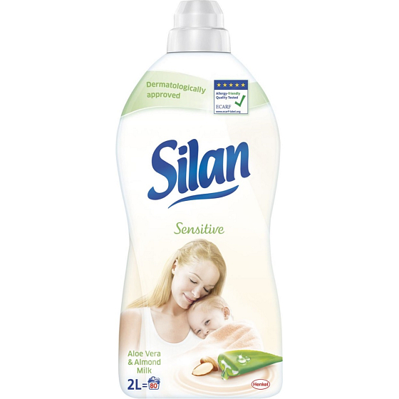 Silan Sensitive Aloe Vera & Mandelmilchweichmacher für empfindliche Haut 80 Dosen 2 l