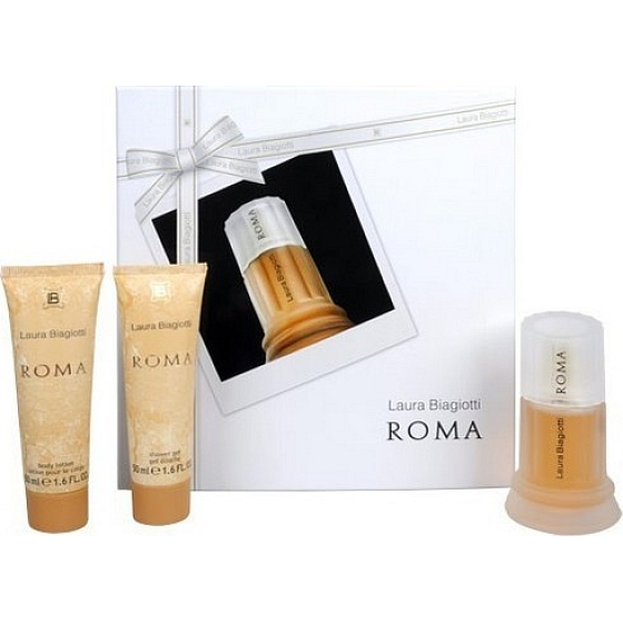 Laura Biagiotti Roma Eau de Toilette 50 ml + Körperlotion 50 ml + Duschgel 50 ml, Geschenkset