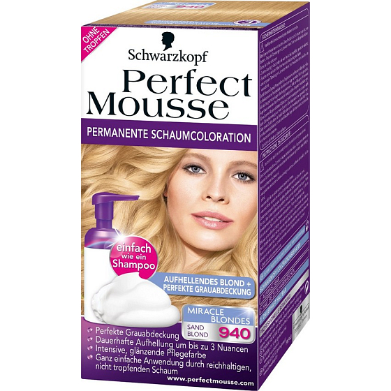 Perfect Mousse Permanent Color Haarfarbe 940 Sandblond