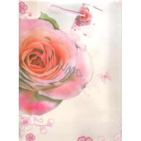 Engel Geschenk Papiertüte 32 x 26 x 12 cm groß mit Rosen 1 Stück