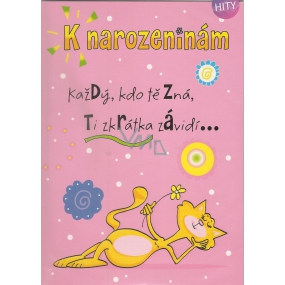 Albi Spielkarte im Umschlag Zum Geburtstag Cat Elán 14,8 x 21 cm