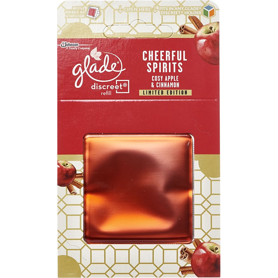 Glade Discreet Gemütlicher Lufterfrischer mit Apfel und Zimt 8 g nachfüllen