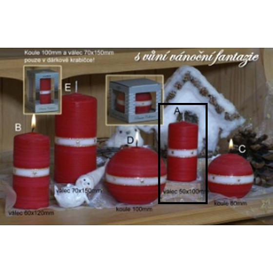 Lima Aura Christmas Fantasy Duftkerze Rot Zylinder 50 x 100 mm 1 Stück
