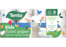 Dieses Kinder-Toilettenpapier Weiß mit Tiermotiv 150 Stück 3lagig 8 Stück