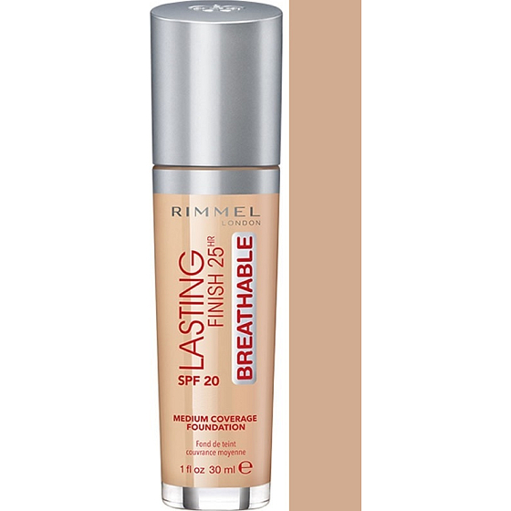 Rimmel London dauerhafte Finish atmungsaktive Foundation Make-up 101 Classic Elfenbein 30 ml