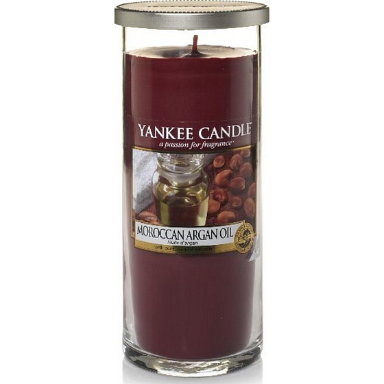 Yankee Candle Marokkanisches Arganöl - Marokkanisches Arganöl Dekor Duftkerze großes Zylinderglas 75 mm 566 g