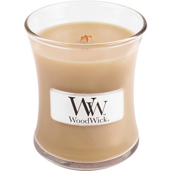 WoodWick am Strand - Am Strand Duftkerze mit einem Holzdocht und einem Glasdeckel klein 85 g