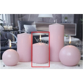 Lima Eis Pastell Kerze rosa Zylinder 80 x 100 mm 1 Stück