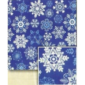 Nekupto Geschenkpapier 70 x 500 cm Weihnachtsblau, Schneeflocken weiß, silber, blau