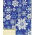 Nekupto Geschenkpapier 70 x 500 cm Weihnachtsblau, Schneeflocken weiß, silber, blau