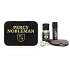 Percy Nobleman Styling Bartwachs 5 ml + faltbarer Reisekamm für Schnurrbart und Schnurrbart + pflegender Ölkonditionierer für Bärte 10 ml + Brosche mit Percy Nobleman Logo, Bartset für Herren