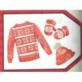 Nekupto Weihnachtsgeschenkkarten Pullover, Hut und Handschuhe 5,5 x 7,5 cm 6 Stück