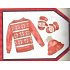 Nekupto Weihnachtsgeschenkkarten Pullover, Hut und Handschuhe 5,5 x 7,5 cm 6 Stück