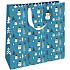 Nekupto Geschenk Papiertüte Luxus 33 x 33 cm Weihnachtsblau mit Schneemännern WLIL 1977
