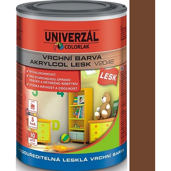Colorlak Akrylcol Gloss V2046 glänzender Decklack auf Wasserbasis hellbraun AQ 0,6 l