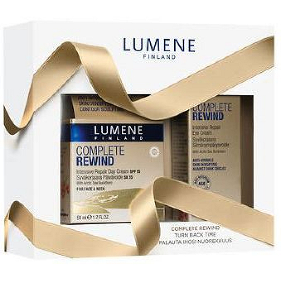 Lumene Complete Rewind SPF15 Intensivreparatur-Tagescreme 50 ml + Complete Rewind Intensive Repair Augencreme 15 ml, Kosmetikset