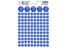 Blaue Smileys der Arch School Mini-Aufkleber