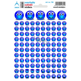 Blaue Smileys der Arch School Mini-Aufkleber