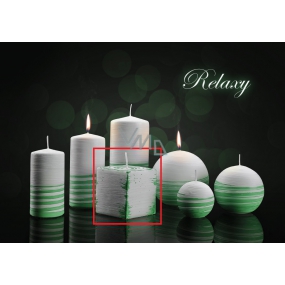 Lima Aromatische Spiral Relais Kerzen weiß - grüner Würfel 65 x 65 mm 1 Stück